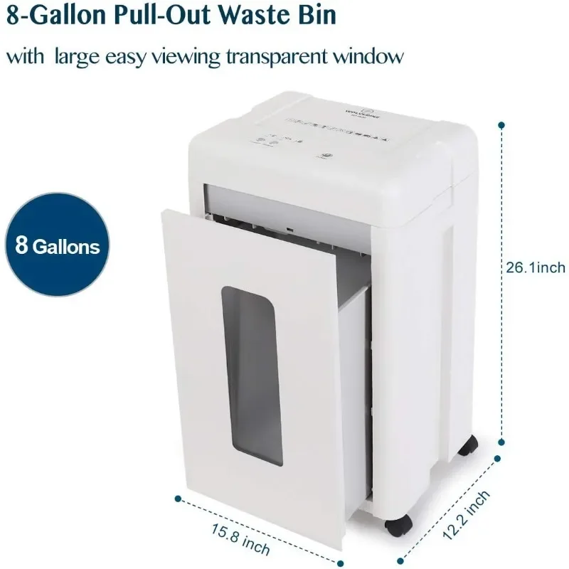 WOLVERINE 15-Sheet Super Micro Cut High Security Level P-5 Heavy Duty Paper/CD/Card Shredder for Home Office 6