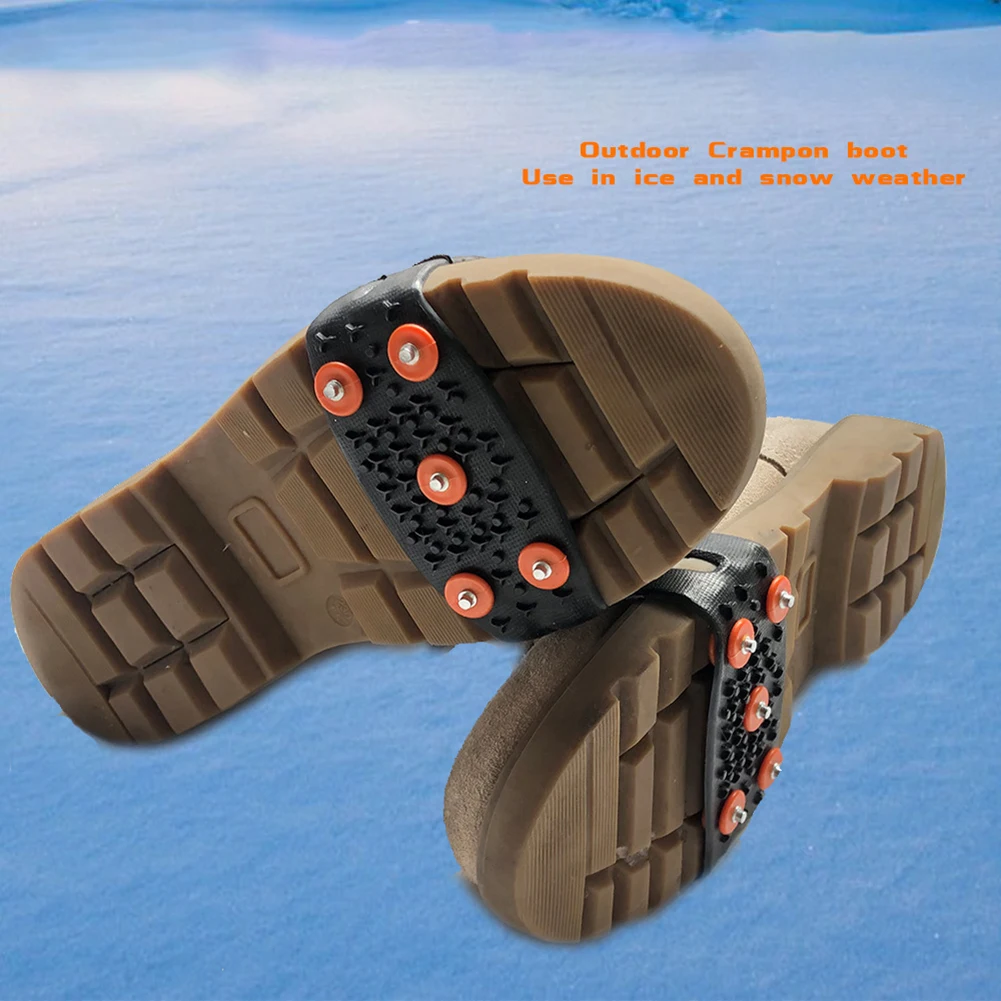 5-Stud Mountaineering Cleats Anti Slip Snow Claw Shoe Covers Unisex Shoes Ice Cleats Walking Hiking Accessories