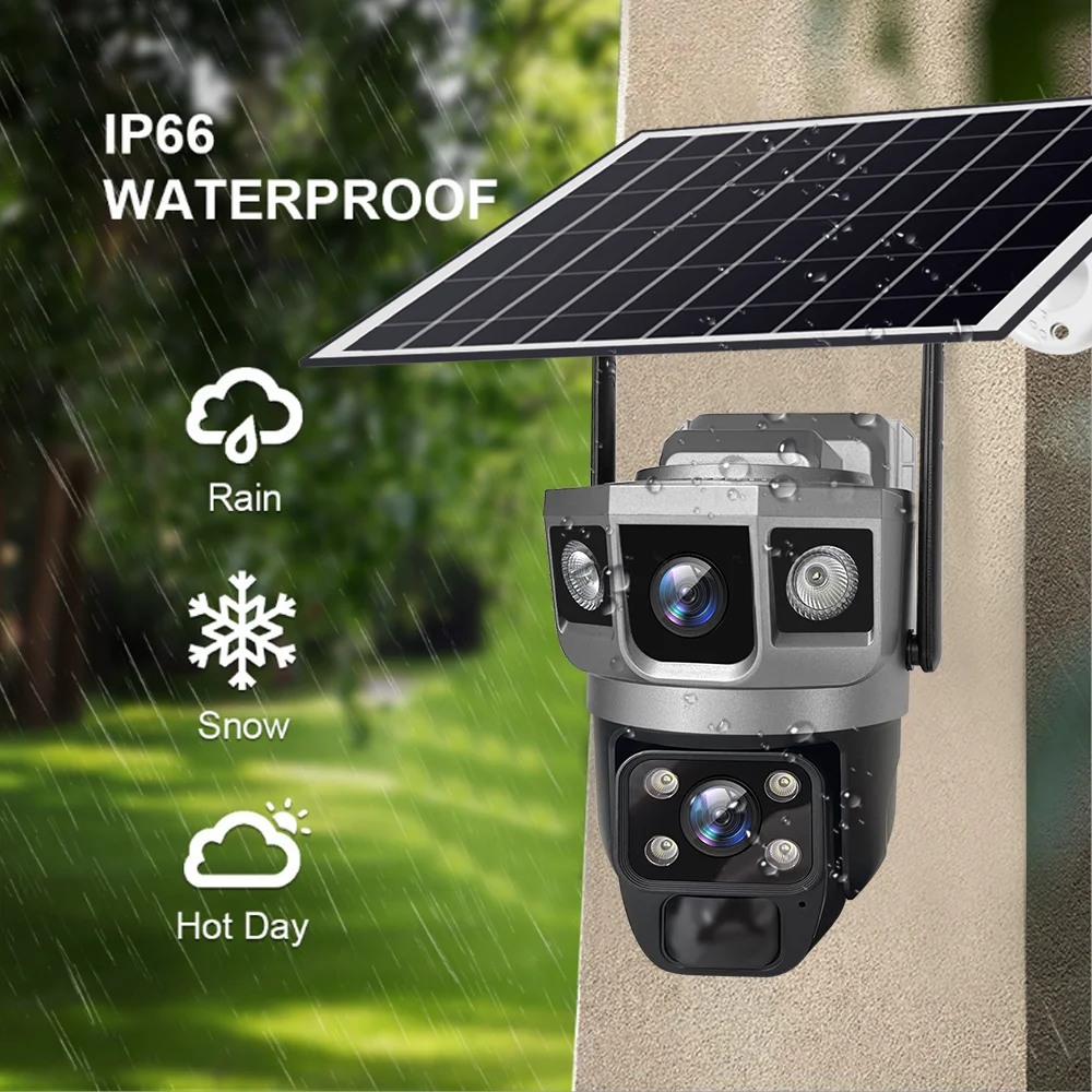 V380 Pro 12MP Dual Lens Solar Camera Built-in Battery PTZ 4G WIFI