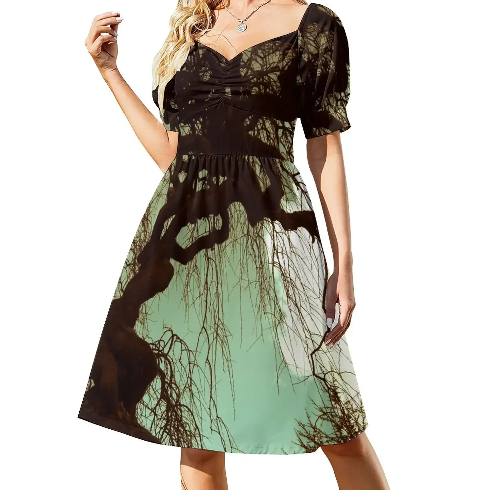 Recuerde el vestido de manga corta, elegante vestido de invitada de boda, vestido de verano suelto, vestidos elegantes de hadas para mujeres