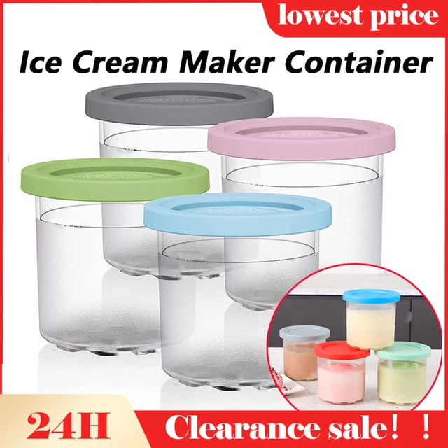 NEW Cream Containers with Lids Ice Cream Pints Cup Storage Jars