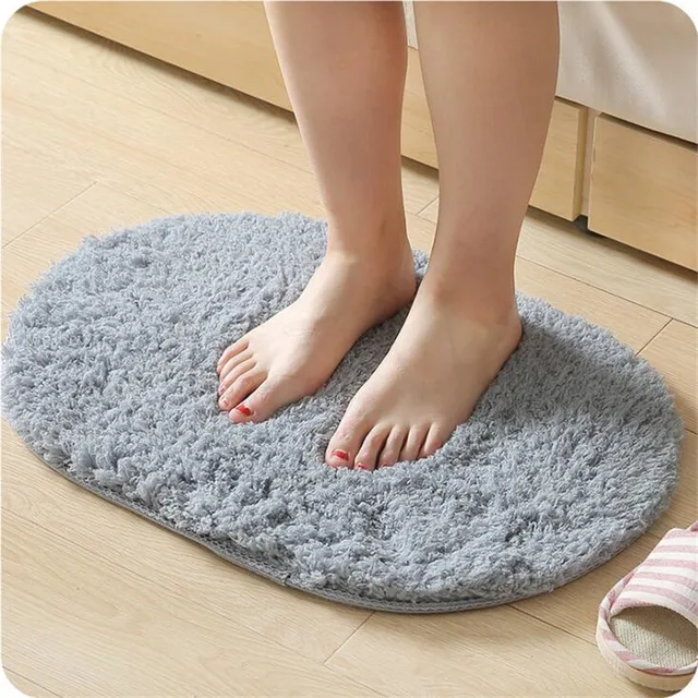 Tappetini da bagno con assorbimento d'acqua morbido Tappeto per porta del pavimento del WC Tappeti spessi Tappetini da bagno antiscivolo Tappetino da bagno in memory foam Tappetini ellittici 3