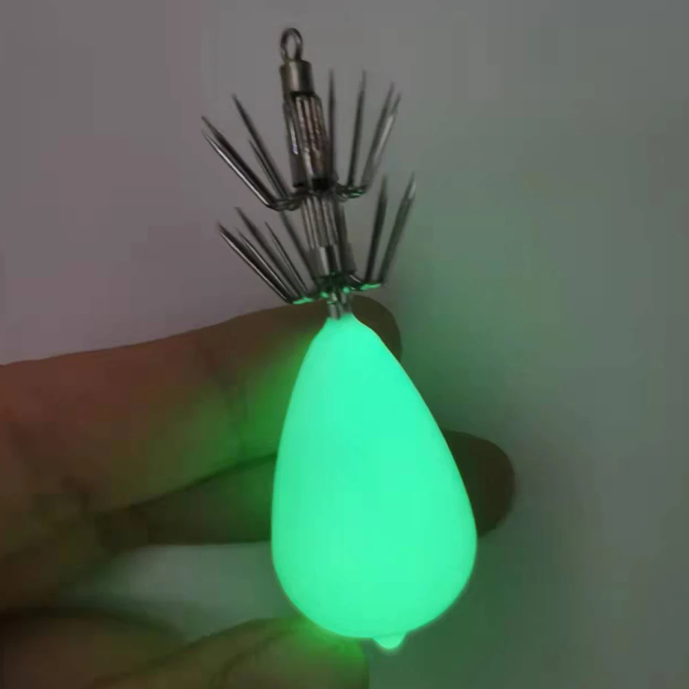 1-10Pcs Luminous Squid Jigs Hook 30/45g Umbrella Fishing Hooks Squid Strong Glowing Cuttlefish Artificial Fishhooks Carp Tool