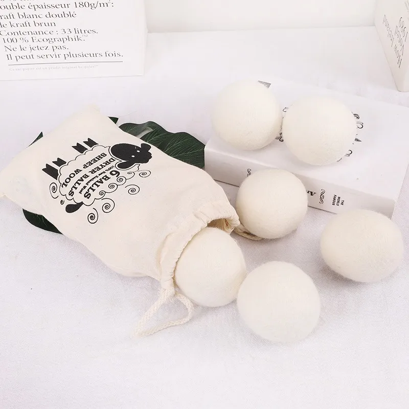 Wool Dryer Balls Reusable Natural Fabric Softener Laundry Washing Machine Accessories Home Washing 4/5/6cm Fleece Dryer Balls laundry ball