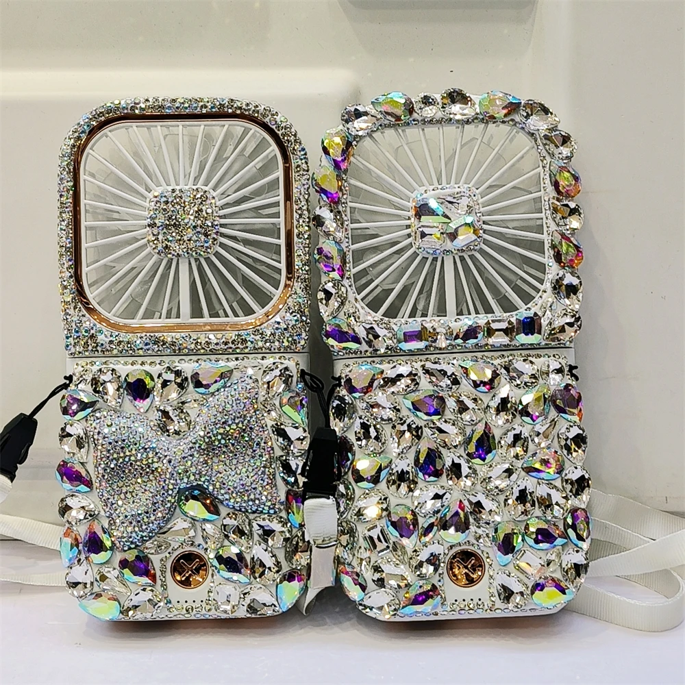 Foldable Rhinestones Portable fan.