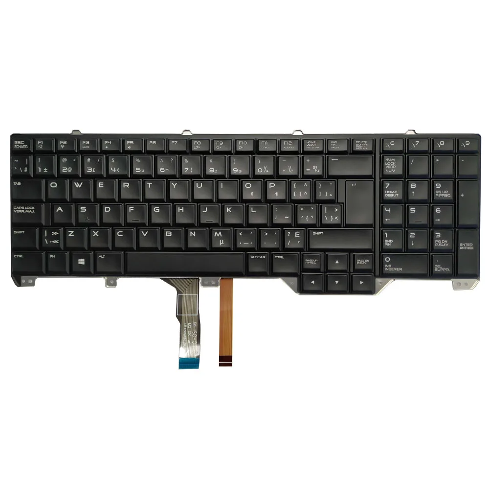Retroiluminado Suécia Canadense Francês Espanhol Teclado para Dell Alienware 17 r1 17 r2 17 r3 M17 r1 M17 r2 M17 r3 com Luz de Fundo Novo - Imagem 3