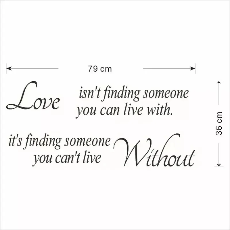 New 37x82cm Love Isn't Finding English Quote Wall Stickers Home Living Room Decro Decals