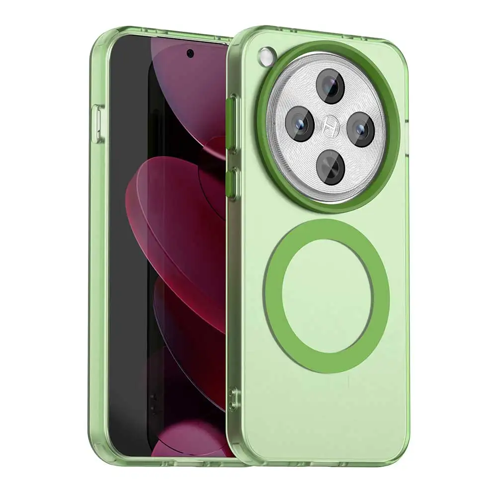 Candy Colors Translucent Shockproof Phone Case with Magnetic Wireless Charging, TPU Frame & Hard Plastic Back Cover
