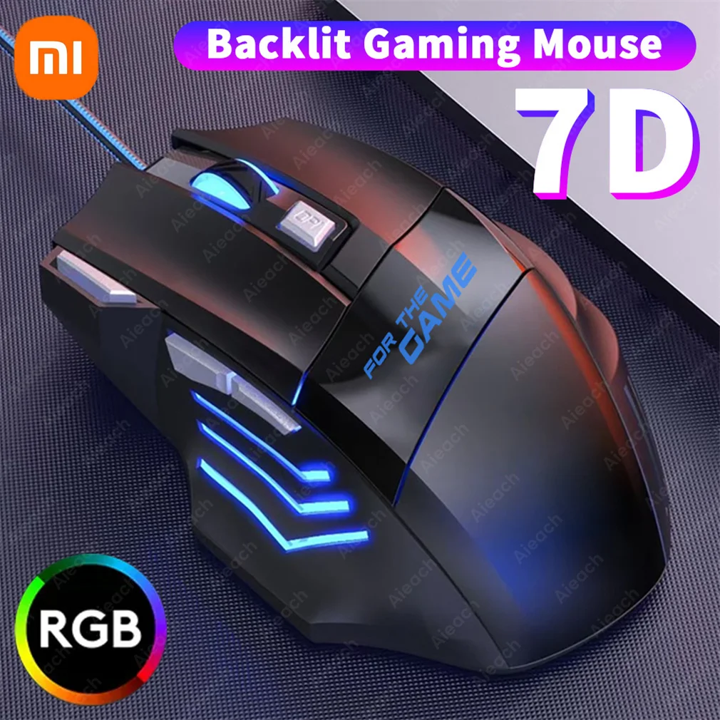 

Xiaomi Esports Gaming Mouse 3200 DPI 7 Keys Game Mouse RGB Backlit Ergonomic Wired Game Mouse For Computer PC Laptop Access Mice