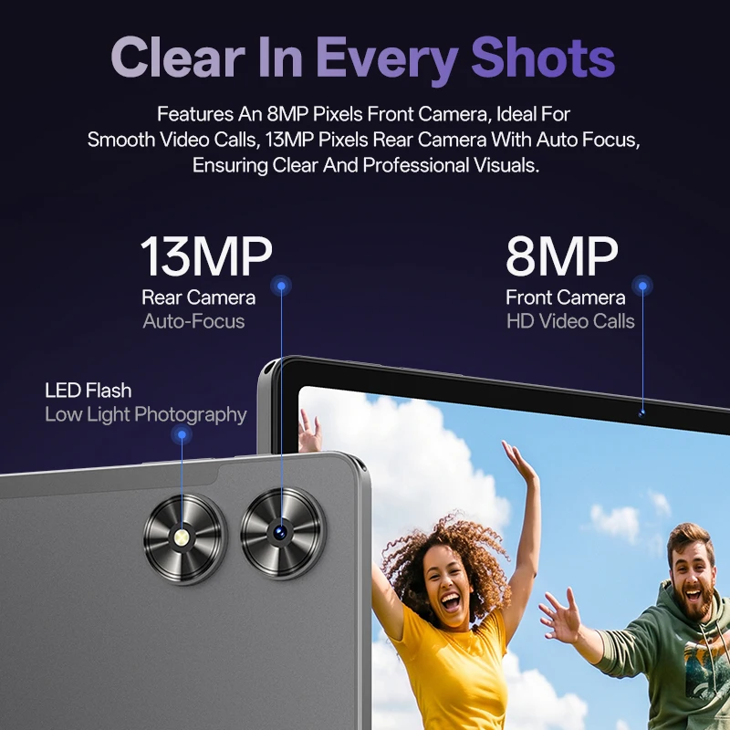 SVITOO Tablet 2026 Android 16 11 Inch 90Hz HD IPS Screen Unisoc T7250 Octa-Core Processor 4GB Physical RAM + 16GB Virtual RAM 128GB ROM 1TB Expandable 8800mAh Battery 2.4GHz 5GHz Dual Band WiFi 5 Bluetooth 5.0 GPS Widevine L1 7