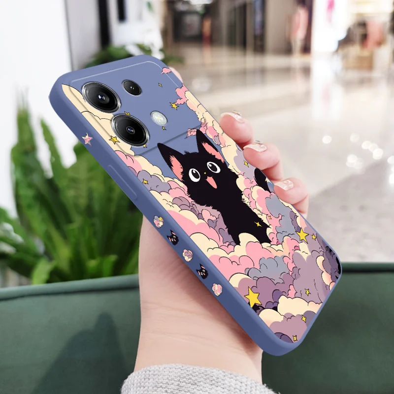 Colorful Cloud Cat Silicone Phone Case