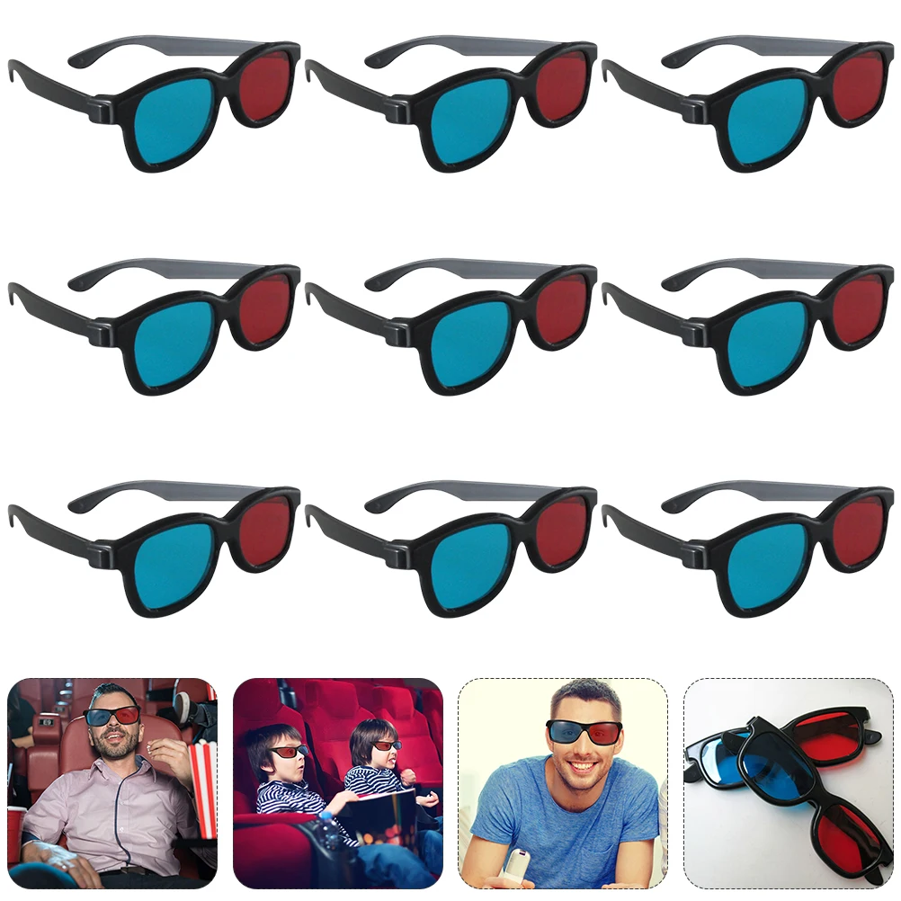 Video Glasses Red- Blue 3d Glasses Red Blue Lens Stereoscopic 3d Movie Red 3D Movie Game