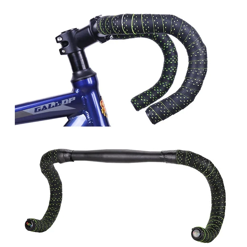 Breathable PU+EVA Gravel Handlebar Tape Shock Absorbing Bicycle Racing Shock Str