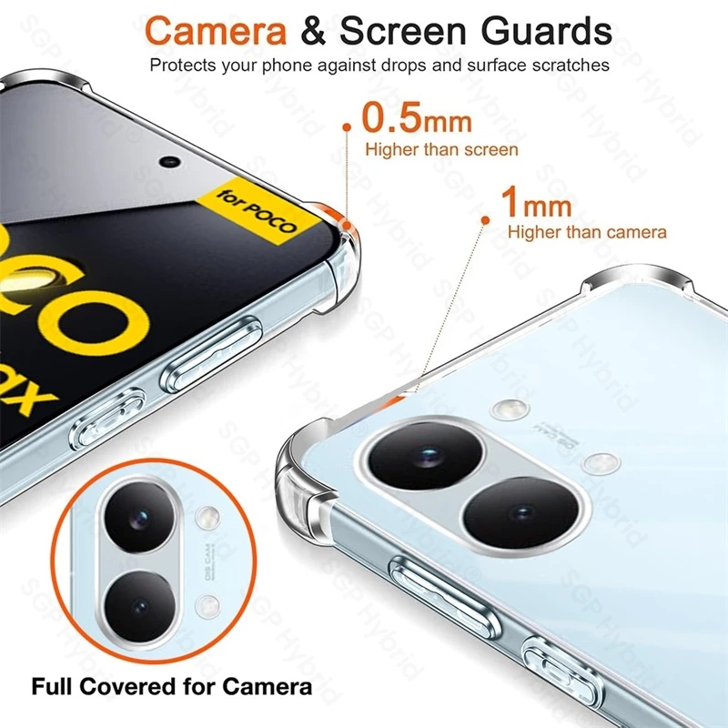 Clear Anti-Yellowing Shockproof Silicone Phone Case