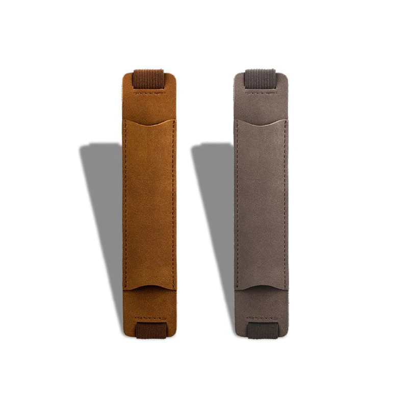 Pen Bag Pencil Case Elastic Buckle Pen Clip Pu Leather Holder Portable Lightweight Office Meeting Supply Hot Sale 18*3.5cm