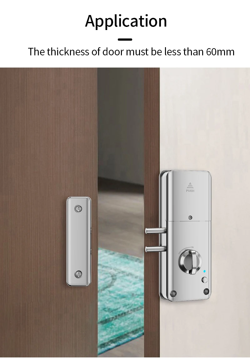 Tuya Smart Door Lock Indoor Invisible Wood Door Magnetic Lock IC Card APP Remote