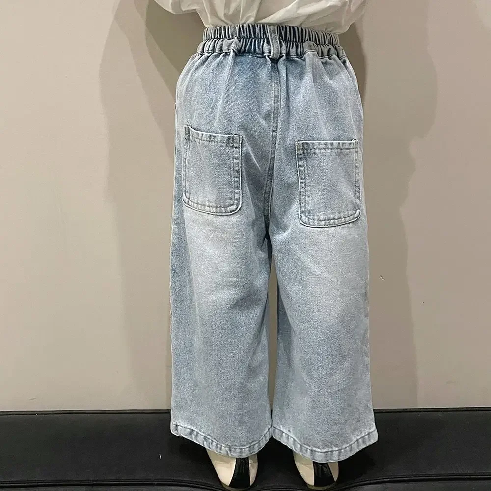 Cotton Girls Pants Elastic Waist Ankle Length Loose Straight Clean Solid Soft Comfortable Girls pants,girls trousers,kids pants