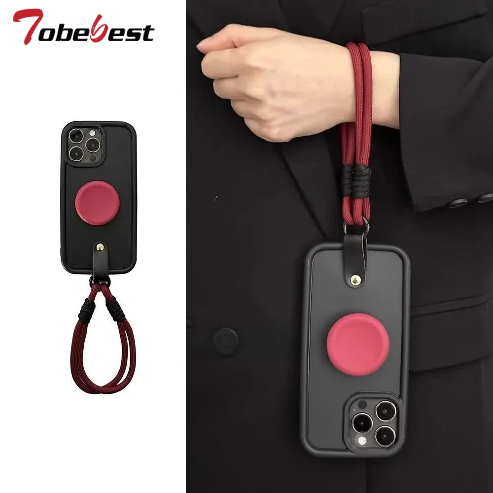 Silicone Phone Case with Wrist Strap Lanyard and Stand Feature