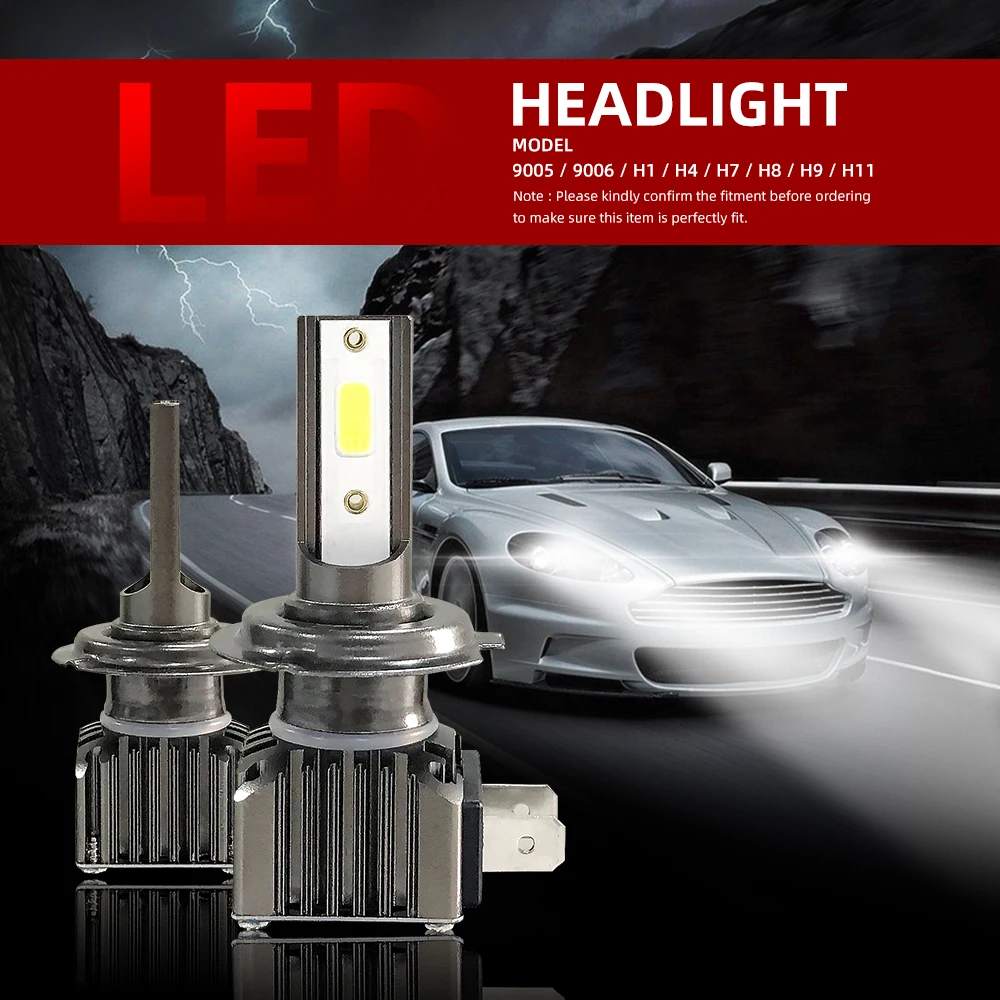 레인지로버 프리랜더용 터보 램프 안개등, LED 헤드라이트, H7, 18000LM, H11, 2003, 2004, 2005, 2006, 2007, 2008, 2009 2010, 2 개, 6 개