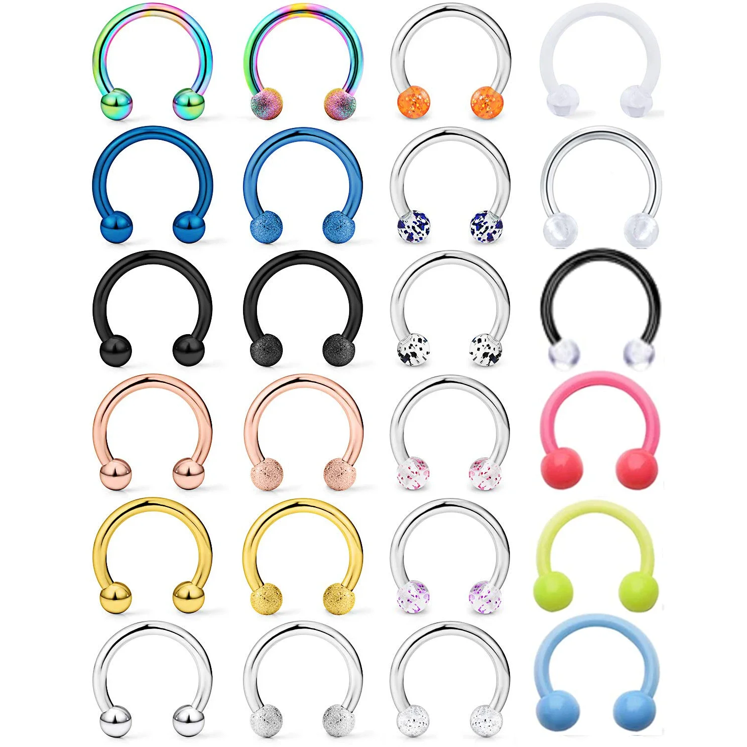 

Серьги в форме подковы для губ с акриловой резьбой, 8 мм, 10 мм, 1 шт., 16 г