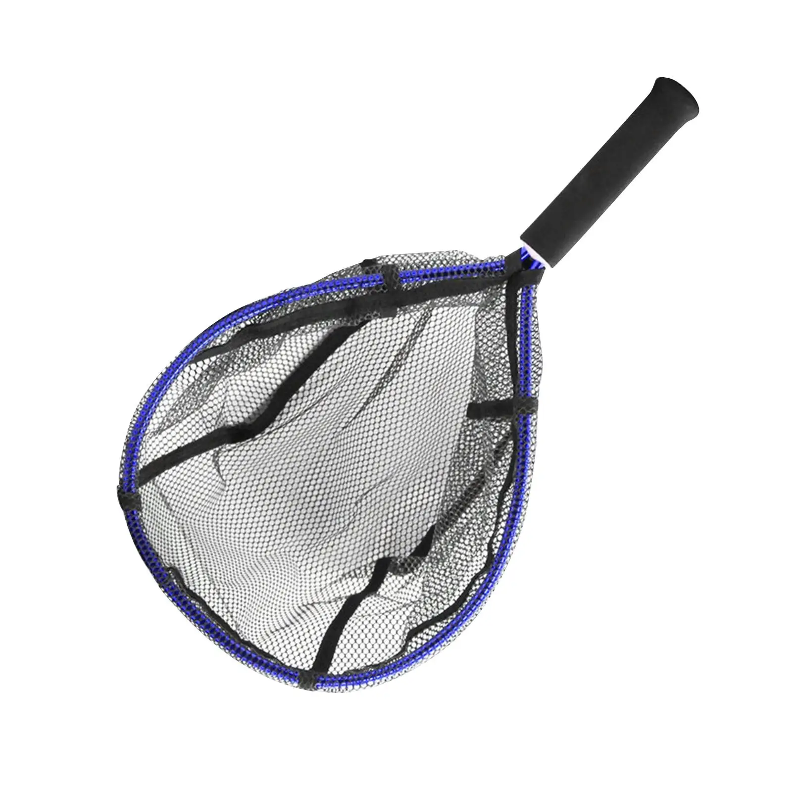 Hand Fish Landing Net Non Slip Fishing Tool Lightweight with Handle Fish Net for Outdoor Sports Freshwater Saltwater Boat