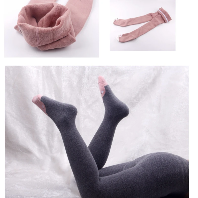 0-7T Kid Girl Tights Baby Stockings Autumn Baby Tights Winter Warm Child Pantyhose Cotton Pants Candy Color Cute Girls trousers