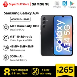 2023 Original New Samsung Galaxy A34 5G Smartphone Dimensity 1080 6.6