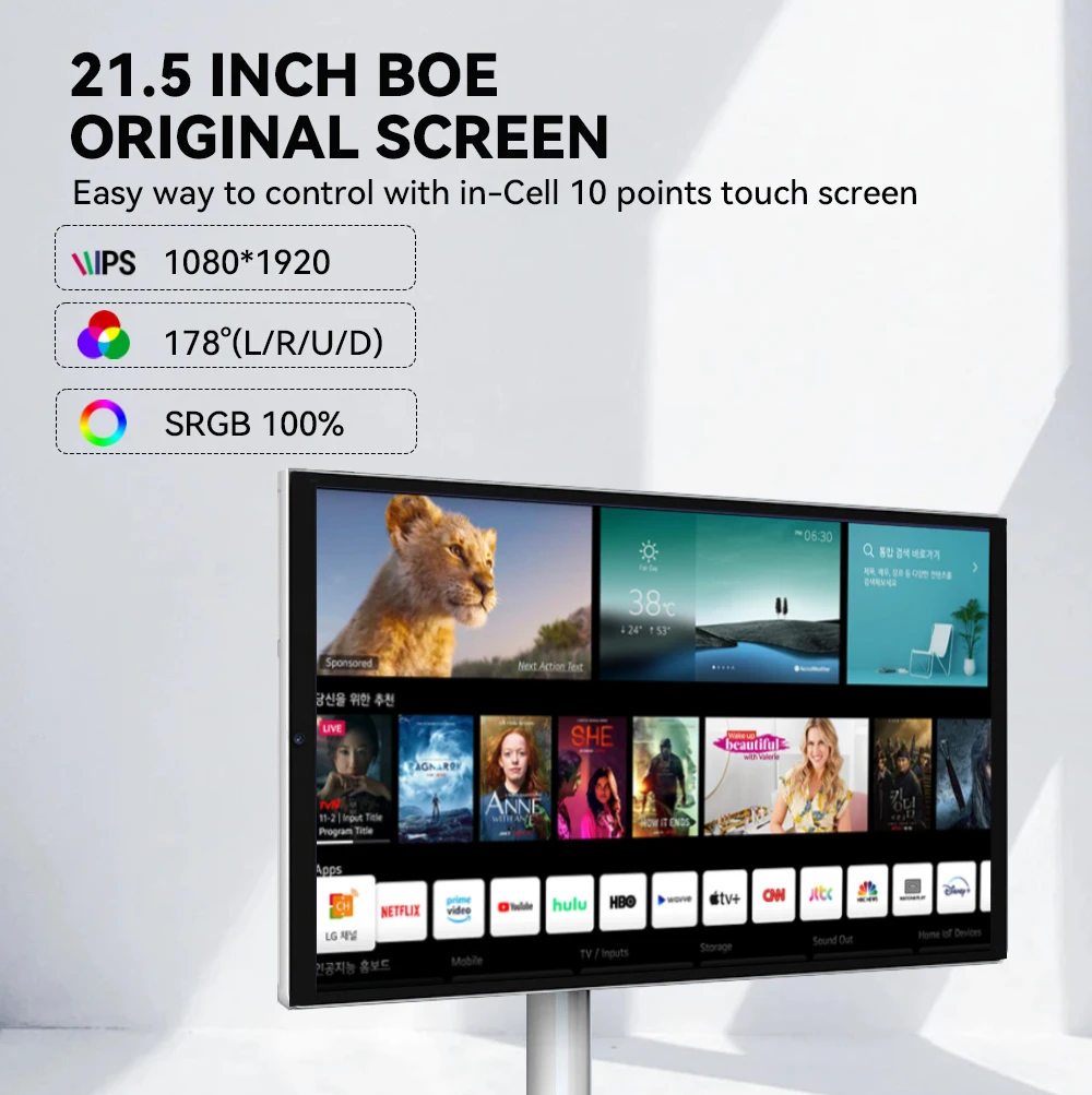 High Quality Portable Touch Screen HD Display TV Smart Interactive Display Television 32 Inch Movable Smart TV