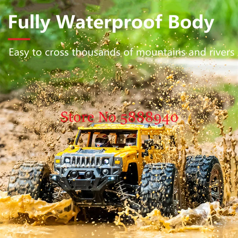 1:10 60KM/H High-Speed All Terrain Off-Road RC Truck 4WD Metal Chassis Off Road 45° Climb Waterproof Radio Control Racing Car 5