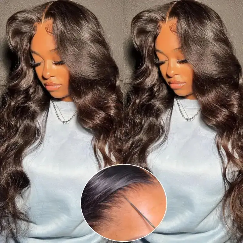 

Glueless Lace Closure Wig Body Wave Closure Wig Human Hair 4x4 Closure Wig Peruvian Remy Lace Closure Wig Pre-plucled For Women