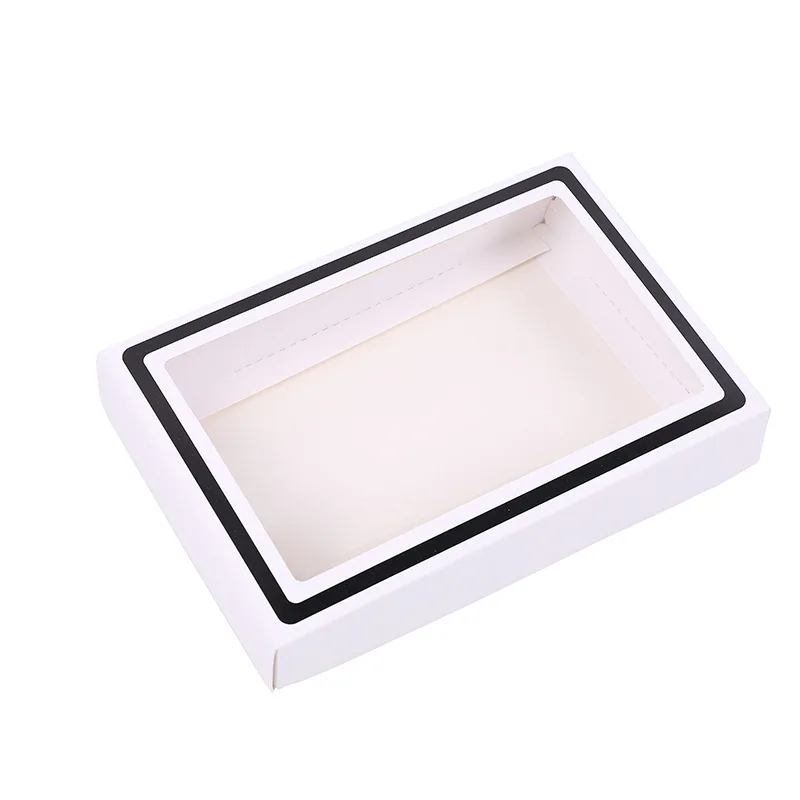 100 Teile/los Unterwäsche Strümpfe Schals Handtücher Verpackung Box Mit Fenster Weiß Einfache Geschenk Box Abdeckung Boxen – Detail 1