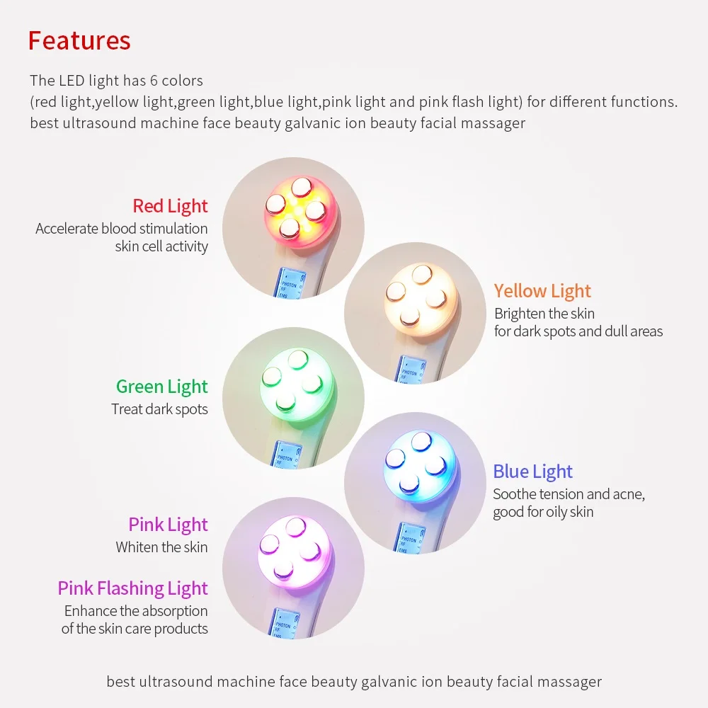 Mesotherapy Electroporation RF Radio Frequency Facial LED Photon Skin Care Beauty Device Face Lifting Tighten Wrinkle Removal