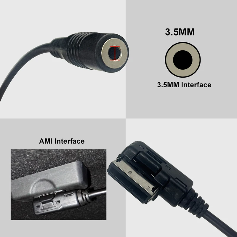 메르세데스 벤츠 W212 S212 W218 C300 W207 W204 W221용 AMI MDI에 연결하는 미디어-스테레오 3.5mm 오디오 보조 어댑터 AMI 케이블