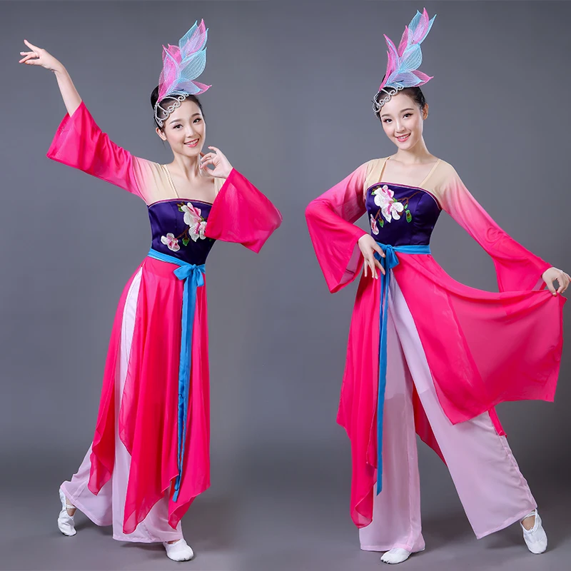 Ladies Chinese Style Han Dynasty Clothes Classical Dance Performance Clothing Yangko Clothing National Clothing Stage Clothing