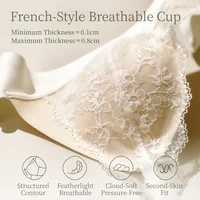 SUJIIN Sexy Wireless Lace Bras for Women Summer Push Up Plunge Deep V Small Chest Bra Lady French Breathable Lingeries MX326 - Image 4