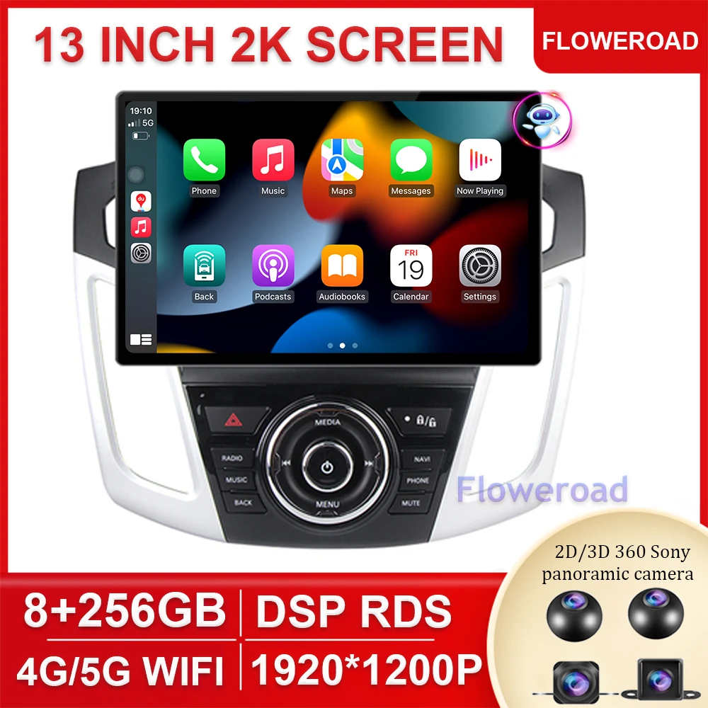 

256G Android 12 Car Radio For Ford Focus 3 Mk 3 2011 - 2015 Stereo Wireless Carplay Auto Multimedia Player Navigation GPS DVD