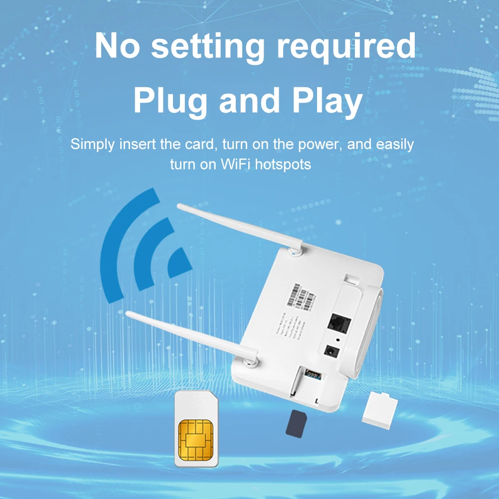 4G LTE CPE Router Modem 300Mbps WiFi Router External Antenna with Sim Card Slot EU Plug for Home Travel Work