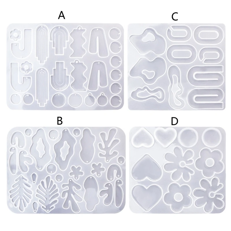 Irregular Earring Pendant Silicone Molds DIY Jewelry Epoxy Resin Mold Non-stick K3ND 4pcs irregular geode silicone mold tray mold diy fruit tray epoxy resin mold coaster mold jewelry crafts