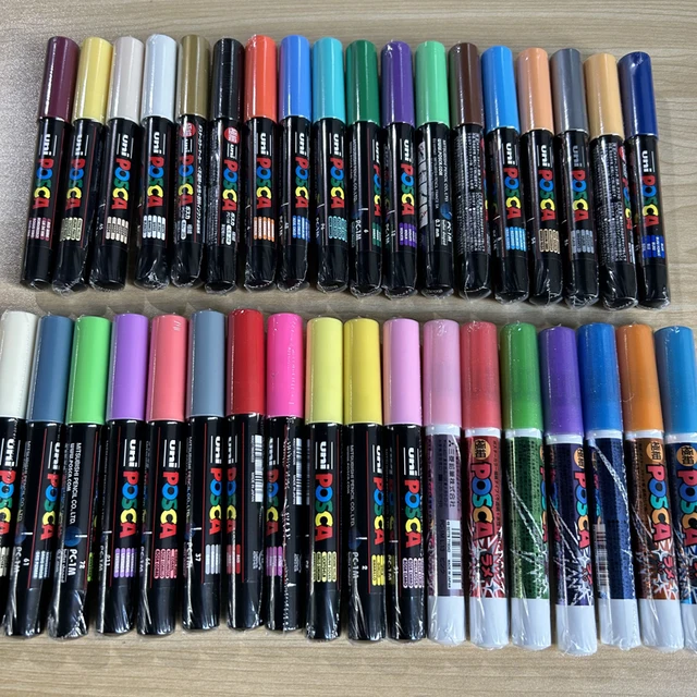 Posca Paint Marker Pens Set - Ultra Fine To Fine White Ink Markers (3 Pack) PC-1MR, PC-1M, PC-3M