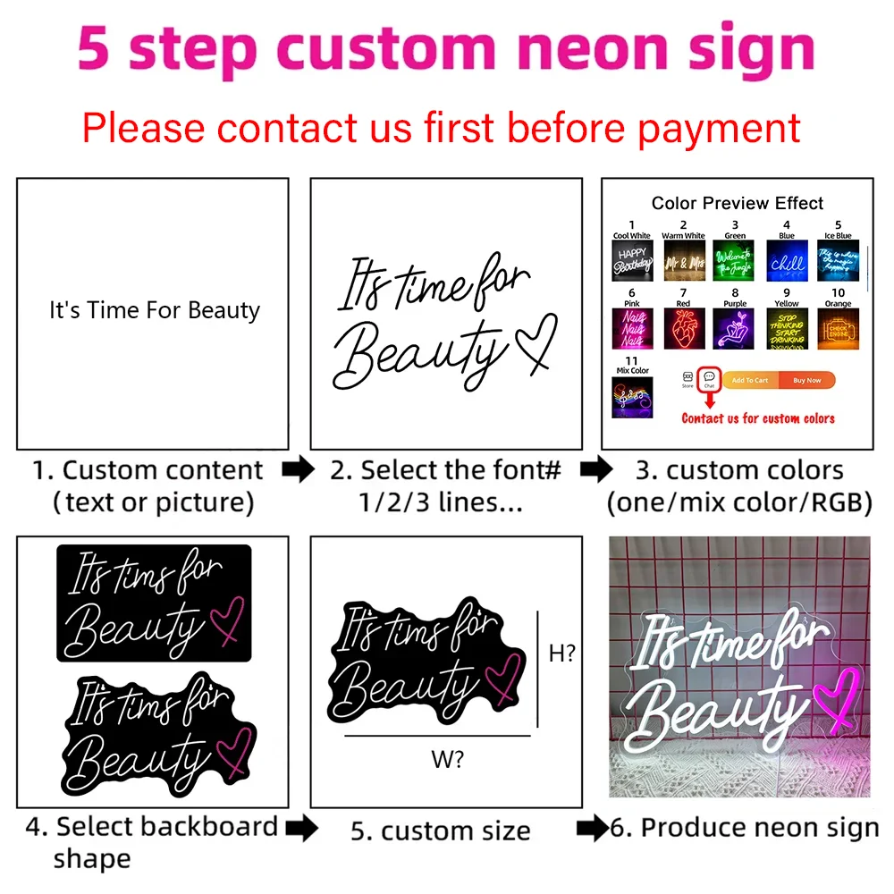 Custom Neon Led Light Personalized Custom Logo Wall Decor Neon Sign For Store Wedding Happy Birthday Party Bar Neon Sign 3