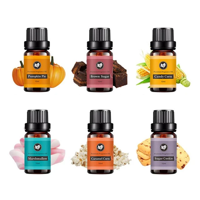 Fragrance Oil Set Essential Oil Diffuser Oils Scents 6pcs 10ml Essential  Oils Kit With Candy Corn Marshmallow Popcorn Sugar - AliExpress