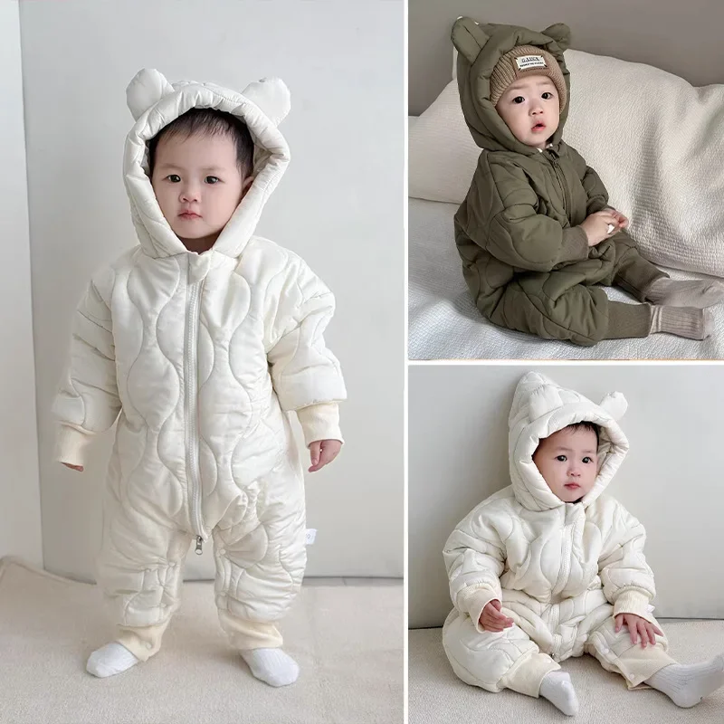 Thicken Fleece Baby Jumpsuits for Winter