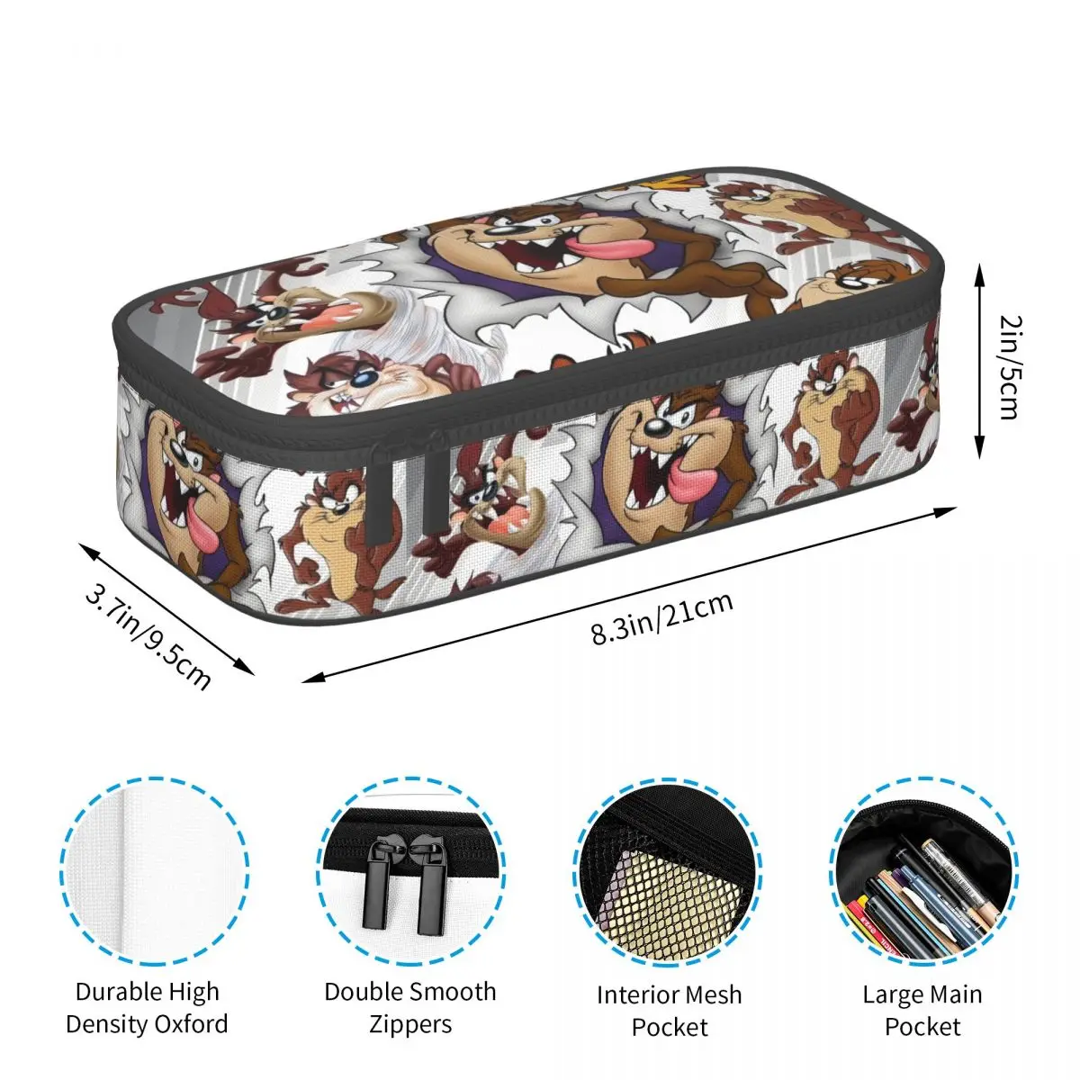 Anime Tasmanian Deviled Taz Comic Pencil Case for Boys Gilrs Big Capacity Pen Bag Box School Accessories