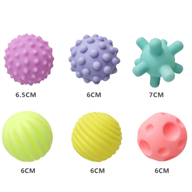 6Pcs/Set Baby Toy Ball Develop Baby'S Tactile Senses Toy Touch Hand Ball Toys Children Training Ball Massage Soft Ball Kids Game 5
