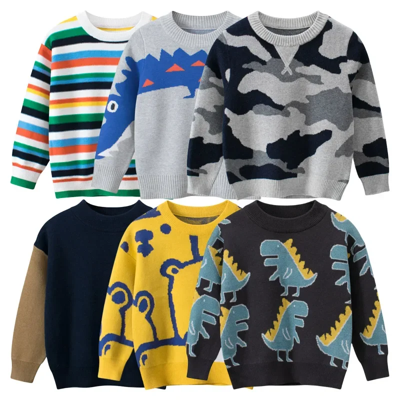 Boys' Camouflage Cartoon Knit Sweater 1