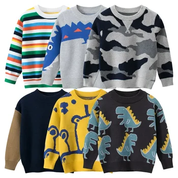 Boys' Camouflage Cartoon Knit Sweater 1