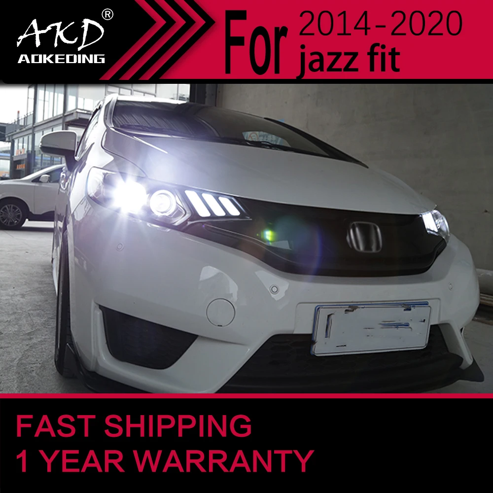 Car Lights for Honda Jazz Fit Headlight 2014 2020 Head Lamp Drl