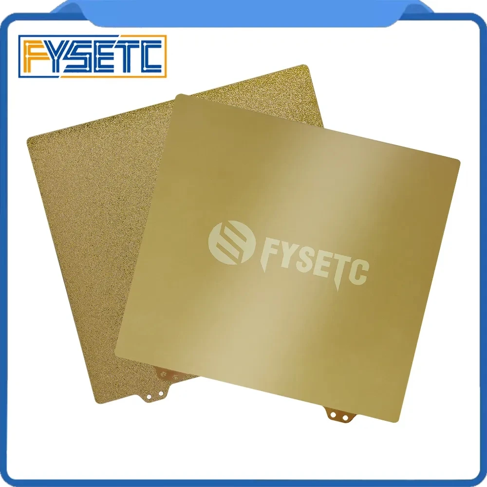 Fysetc Janusbps Dupla Face Pei Primavera Folha de Aço Texturizado e Suave 355×355 mm para Voron 2.4 Cama Quente