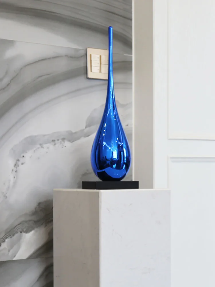 

Luxury Abstract Water Droplet Ornament Statue Creative Hotel Club Hallway Living Room TV Cabinet Foyer Art Decoration Gift