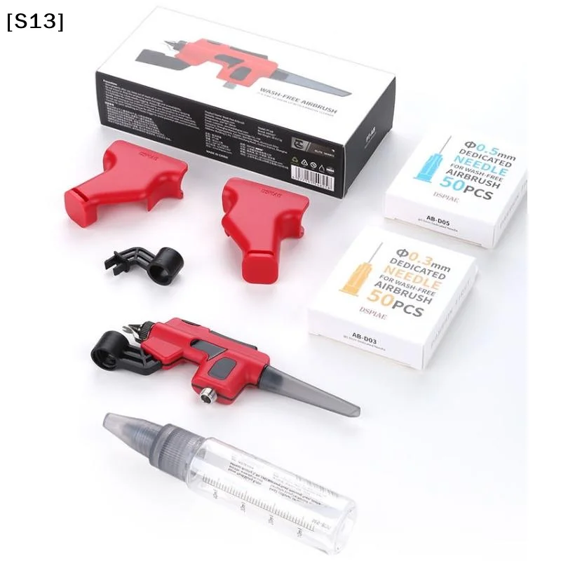 1 세트 0.3mm/0.5mm 수성 페인트 에어브러시 PT-AB 노워시 에어브러시 마커 펜 모델링용 에어브러시 퀵 페인트 체인지[S13]